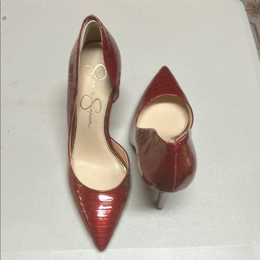 Jessica Simpson Red High Heeled Pumps - Picture 1 of 3
